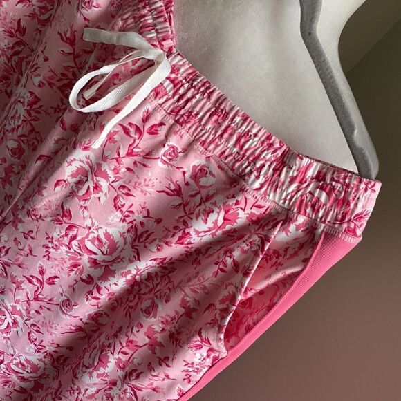lularoe Jax Rose Floral Joggers Breast Cancer Awareness NWT - Picture 2 of 6